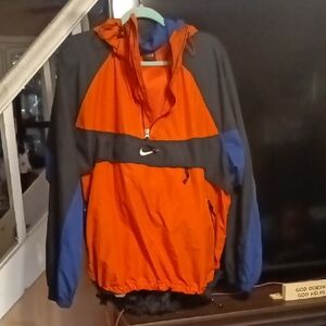 Nike Men's Vibrant Orange and Black Windbreaker